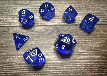 Chessex Dice Translucent Blue/white Polyhedral 7-Die Set
