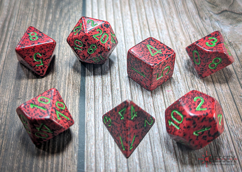 Chessex Dice Speckled Strawberry Polyhedral 7-Die Set