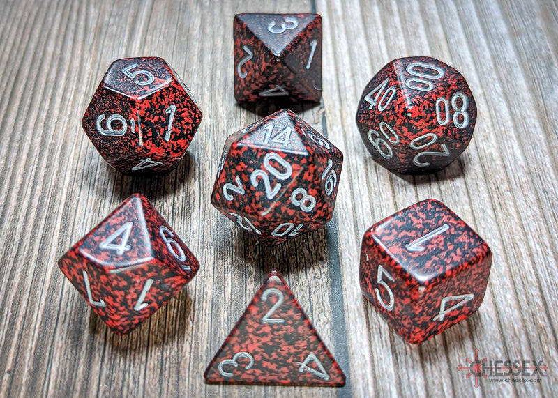 Chessex Dice Speckled Silver Volcano Polyhedral 7-Die Set