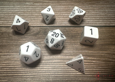 Chessex Dice Opaque White/black Polyhedral 7-Die Set
