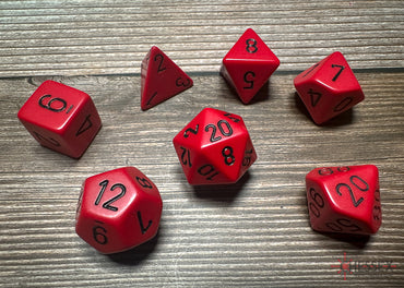 Chessex Dice Opaque Red/black Polyhedral 7-Die Set