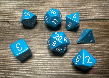 Chessex Dice Opaque Light Blue/white Polyhedral 7-Die Set
