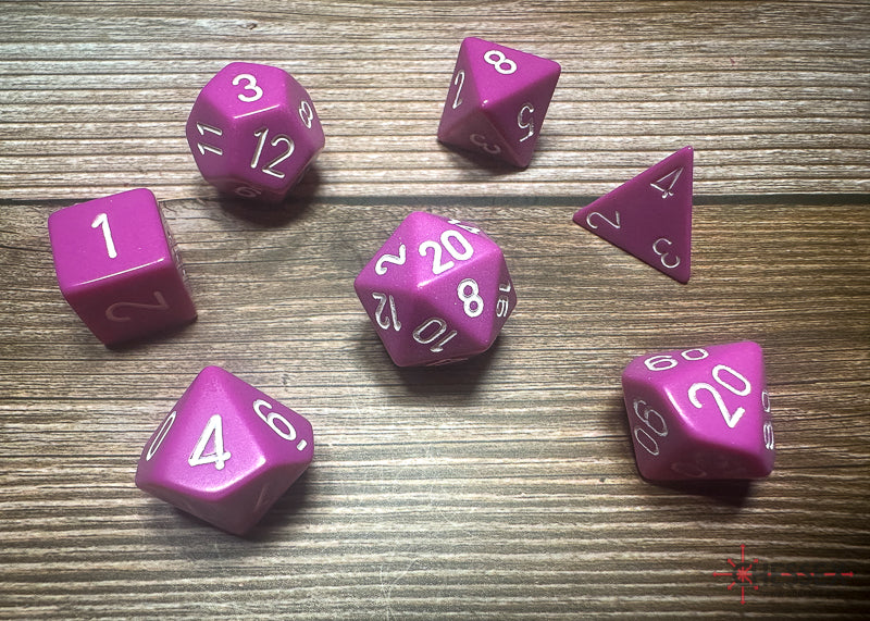 Chessex Dice Opaque Light Purple/white Polyhedral 7-Die Set