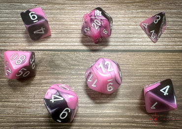 Chessex Dice Gemini Black-Pink/white Polyhedral 7-Die Set