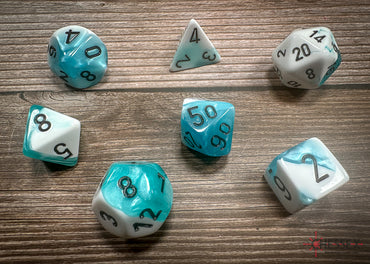 Chessex Dice Gemini Teal-White/black Polyhedral 7-Die Set