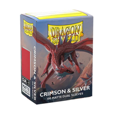 Dragon Shield: Sleeves – Matte Dual – Crimson & Silver