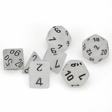 Chessex Dice Frosted Clear/black Polyhedral 7-Die Set