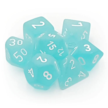 Chessex Dice Frosted Teal/white Polyhedral 7-Die Set