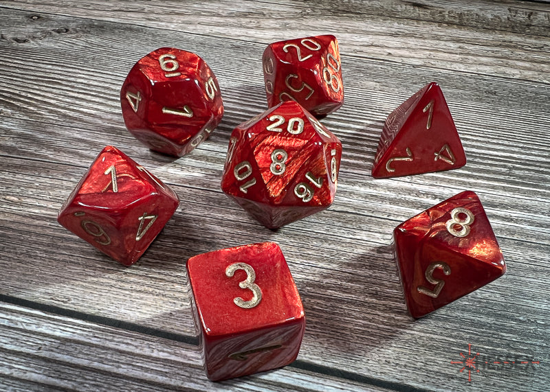 Chessex Dice Scarab Scarlet/gold Polyhedral 7-Die Set