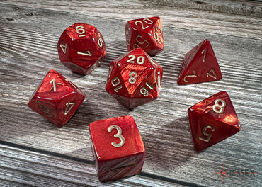 Chessex Dice Scarab Scarlet/gold Polyhedral 7-Die Set