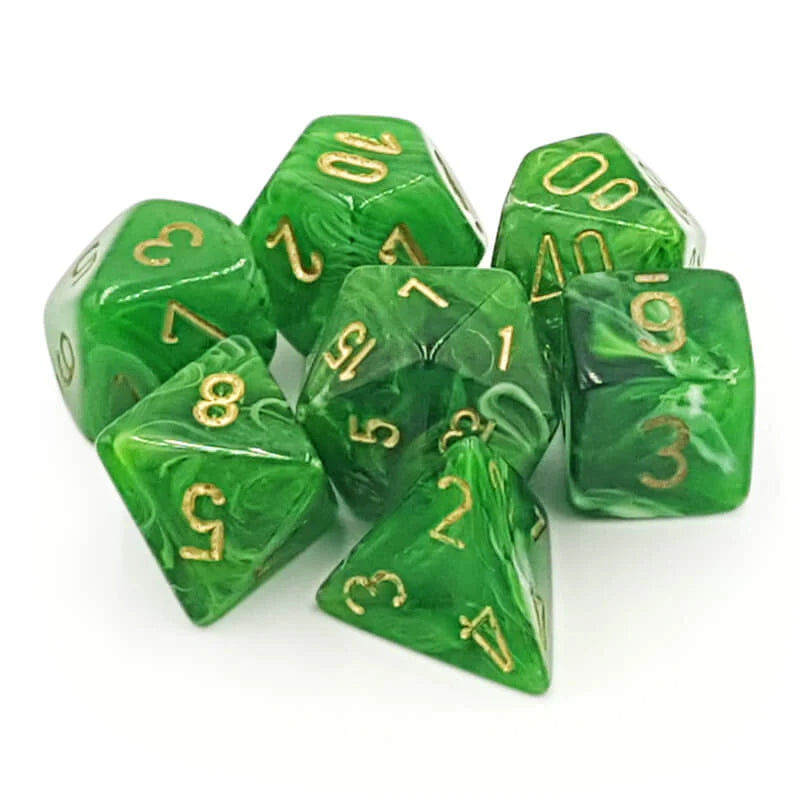 Chessex Dice Vortex Green/gold Polyhedral 7-Die Set
