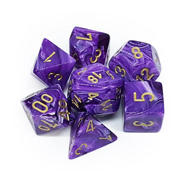 Chessex Dice Vortex Purple/gold Polyhedral 7-Die Set