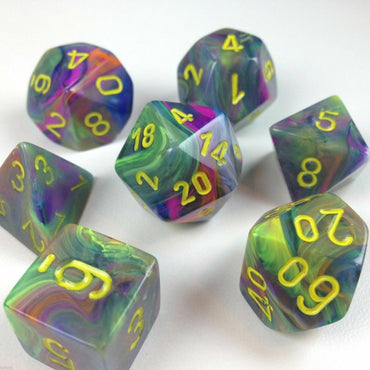 Chessex Dice Festive Rio/yellow Polyhedral 7-Die Set