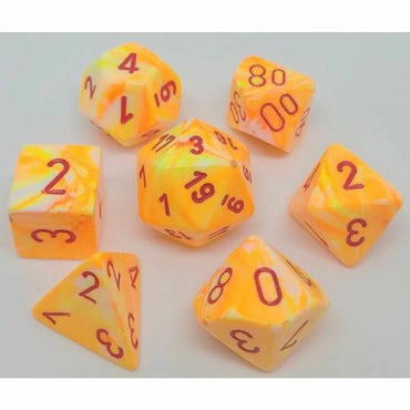 Chessex Dice Festive Sunburst/red Polyhedral 7-Die Set