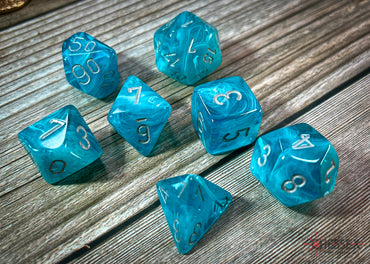 Chessex Dice Cirrus Aqua/silver Polyhedral 7-Die Set