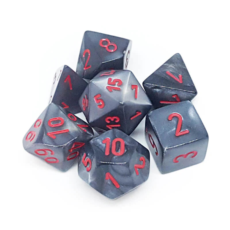 Chessex Dice Velvet Black/red Polyhedral 7-Die Set
