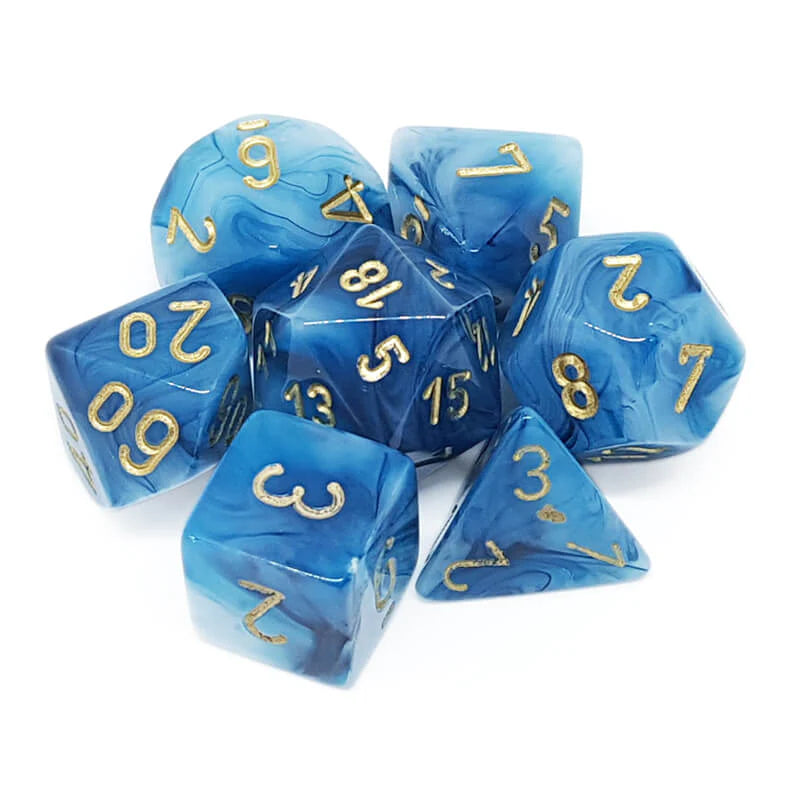 Chessex Dice Phantom Teal/gold Polyhedral 7-Die Set
