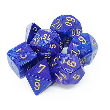 Chessex Dice Lustrous Purple/gold Polyhedral 7-Die Set
