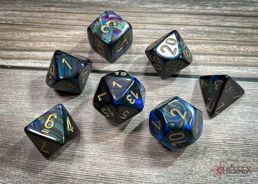 Chessex Dice Lustrous Shadow/gold Polyhedral 7-Die Set