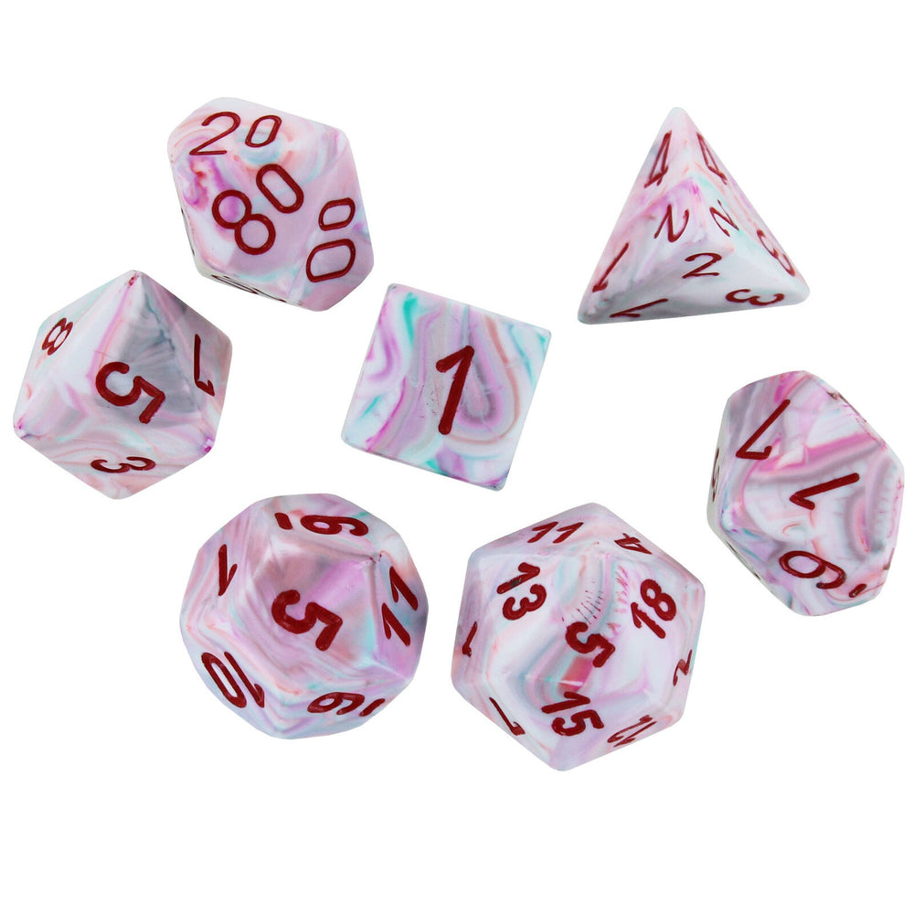 Chessex Dice Festive Pop Art/red Polyhedral 7-Die Set