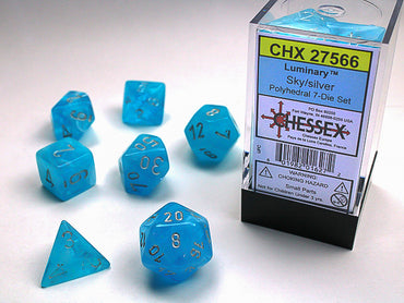 Chessex Dice Luminary Sky/silver Polyhedral 7-Die Set