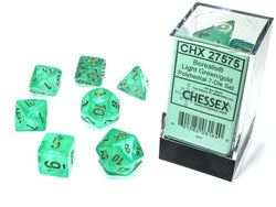 Chessex Dice Borealis Light Green/gold Luminary Polyhedral 7-Die Set