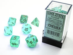 Chessex Dice Borealis Light Green/gold Luminary Polyhedral 7-Die Set