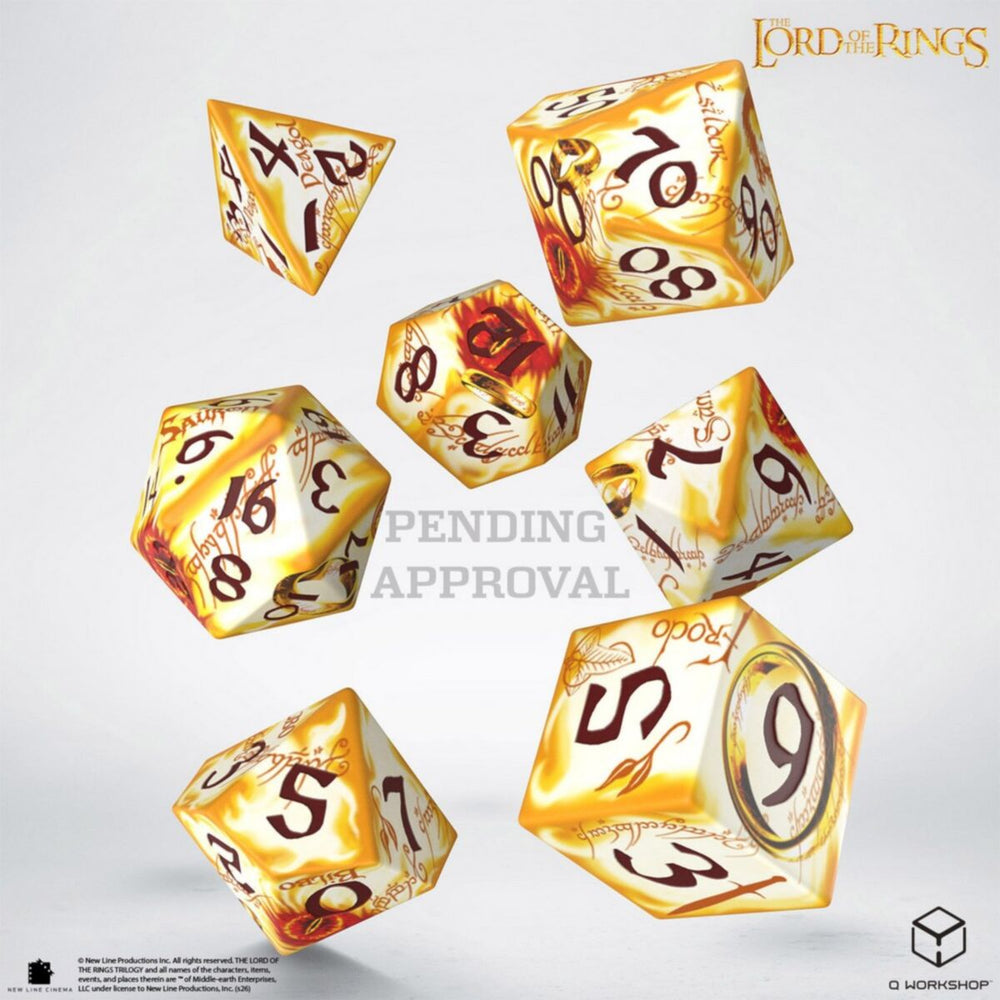 Q Workshop - The Lord of the Rings: Ring-bearers - Full Art Dice Set - Whitefire Radiance