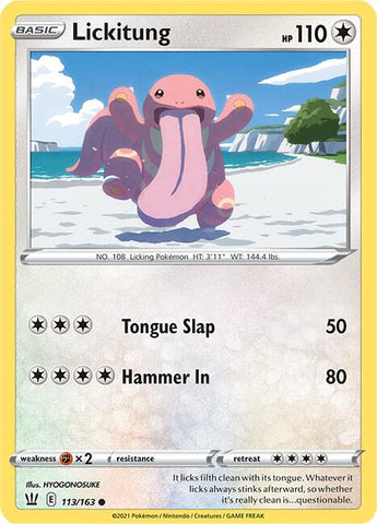 Lickitung 113/163 (SWSH05: Battle Styles) 