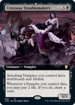 Crossway Troublemakers Extended Art (Commander: Innistrad: Crimson Vow) 