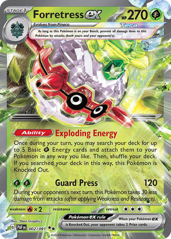 Forretress ex 002/091 (SV: Paldean Fates)  - Holofoil
