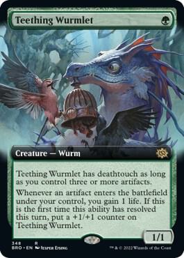 Teething Wurmlet Extended Art (The Brothers' War)  - Foil