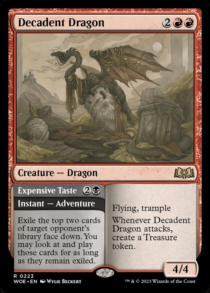 Decadent Dragon // Expensive Taste 223 (Wilds of Eldraine) 