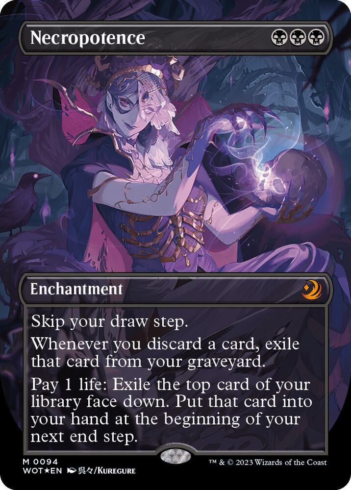 Necropotence Anime Borderless Confetti Foil (Wilds of Eldraine: Enchanting Tales)  - undefined