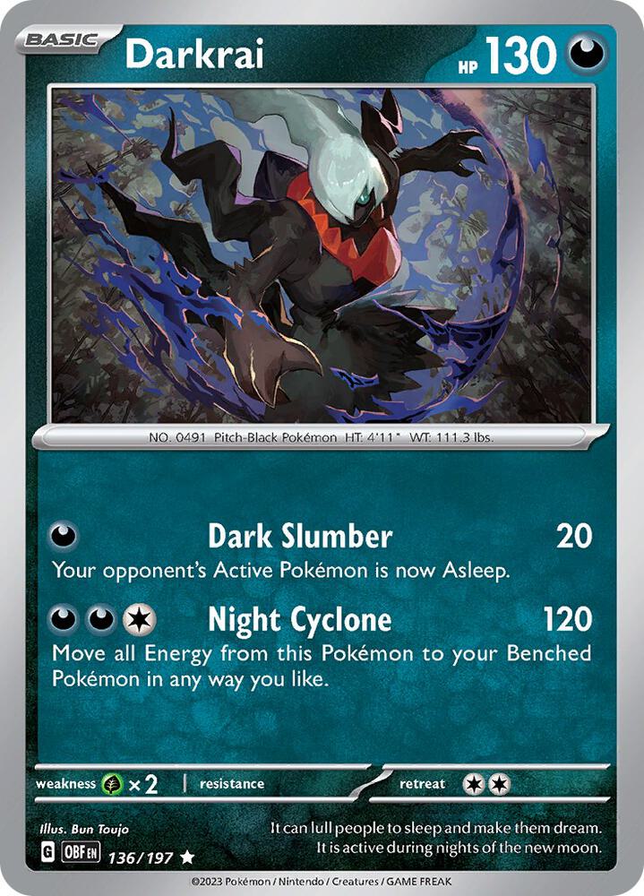 Darkrai 136/197 (SV03: Obsidian Flames)  - Holofoil