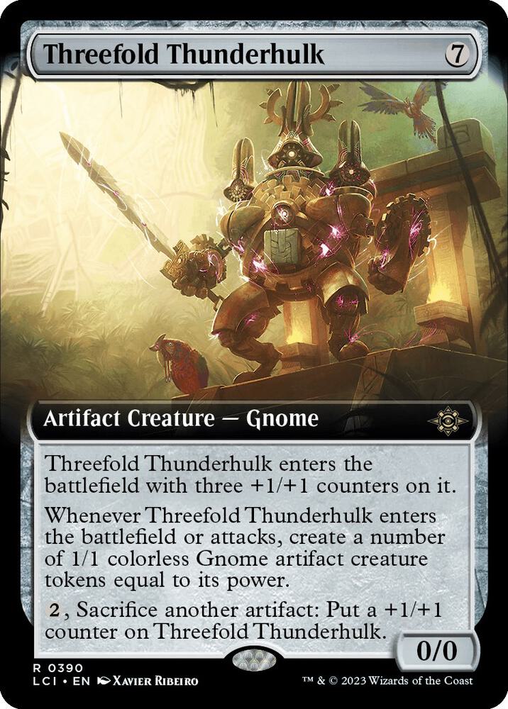Threefold Thunderhulk Extended Art (The Lost Caverns of Ixalan)  - Foil