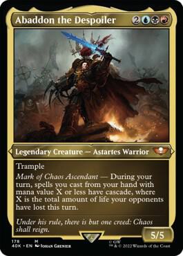 Abaddon the Despoiler Display Commander Thick Stock 178/617 (Universes Beyond: Warhammer 40,000)  - Surge Foil