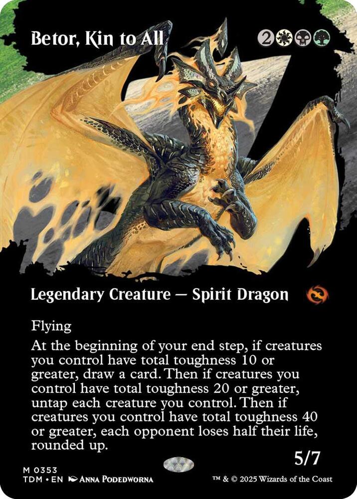 Betor, Kin to All 353/291 (Tarkir: Dragonstorm)  - Borderless Foil