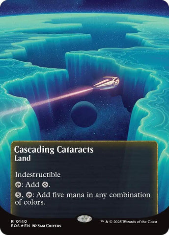Cascading Cataracts 0140 Borderless Galaxy Foil (Edge of Eternities: Stellar Sights)  - Foil