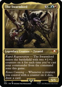 The Swarmlord [Display Commander Thick Stock] 321 (Universes Beyond: Warhammer 40,000)  - Thick Stock Etched Foil