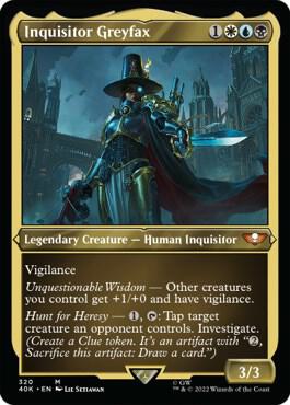 Inquisitor Greyfax Display Commander Thick Stock 320 (Universes Beyond: Warhammer 40,000)  - Etched Foil