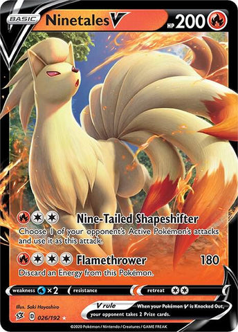 Ninetales V 026/192 (SWSH02: Rebel Clash)  - Holofoil