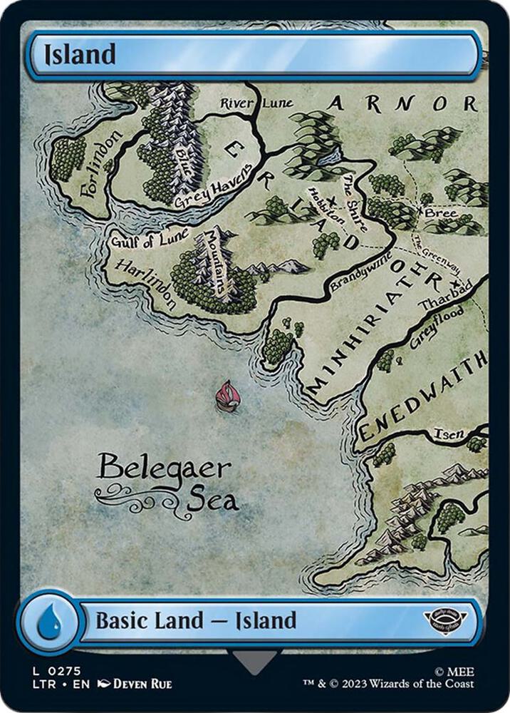 Island 0275 (Universes Beyond: The Lord of the Rings: Tales of Middle-earth)  - Foil