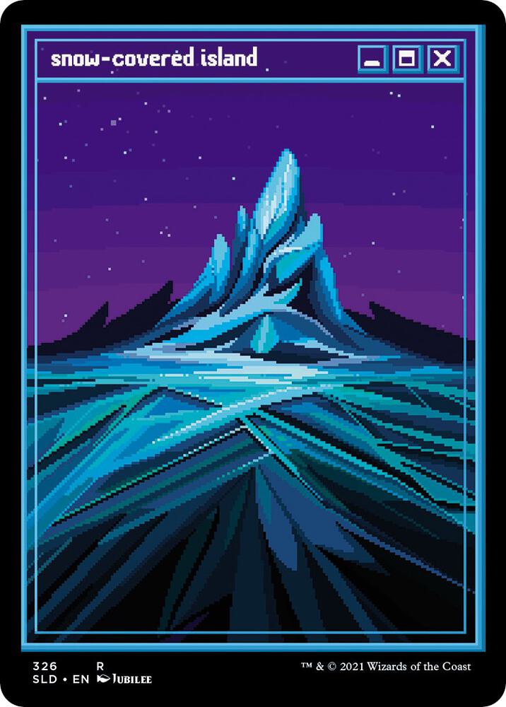 Snow Covered Island PixelSnowLandsjpg (Secret Lair Drop Series)  - Foil