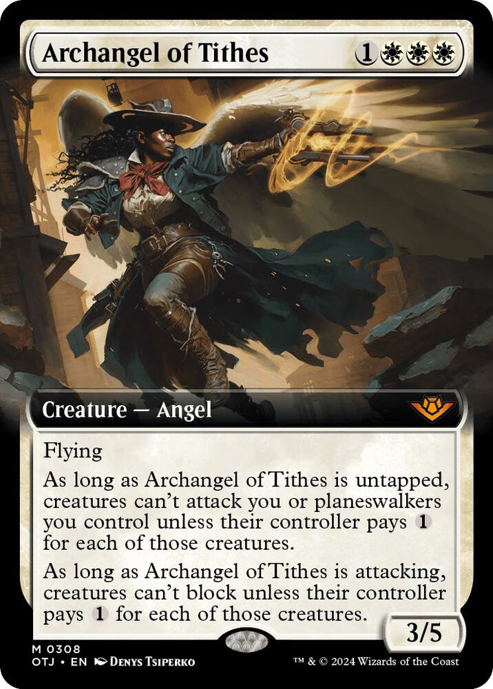 Archangel of Tithes Extended Art (Outlaws of Thunder Junction) 