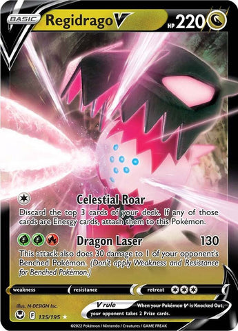 Regidrago V 135/195 (SWSH12: Silver Tempest)  - Holofoil