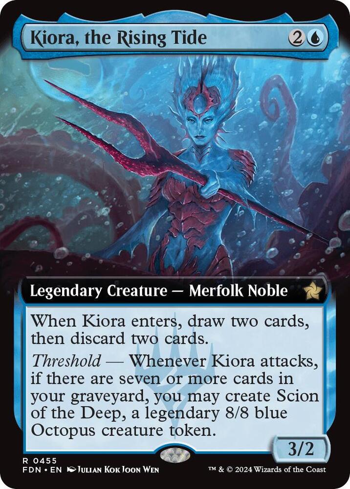 Kiora, the Rising Tide 455/291 (Foundations)  - Extended Art