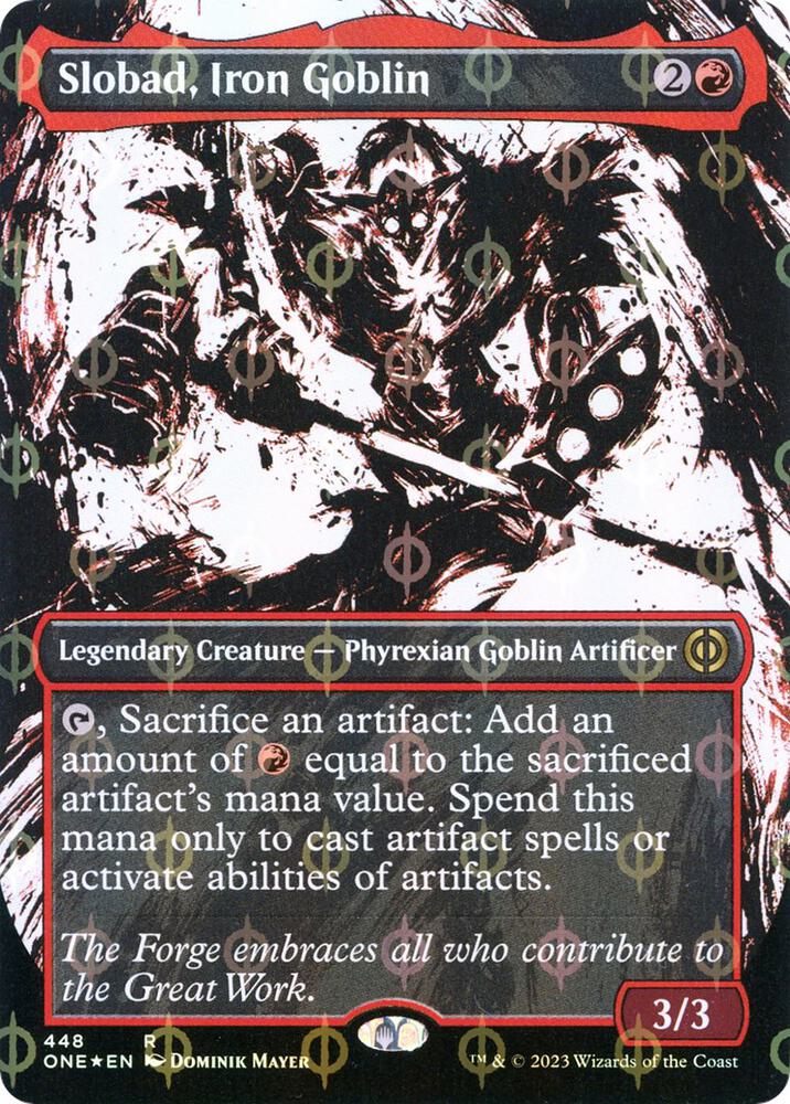 Slobad Iron Goblin Showcase Step and Compleat Foil (Phyrexia: All Will Be One)  - Foil