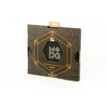 MDG Fold Up Velvet Dice Tray Hexagon: Black