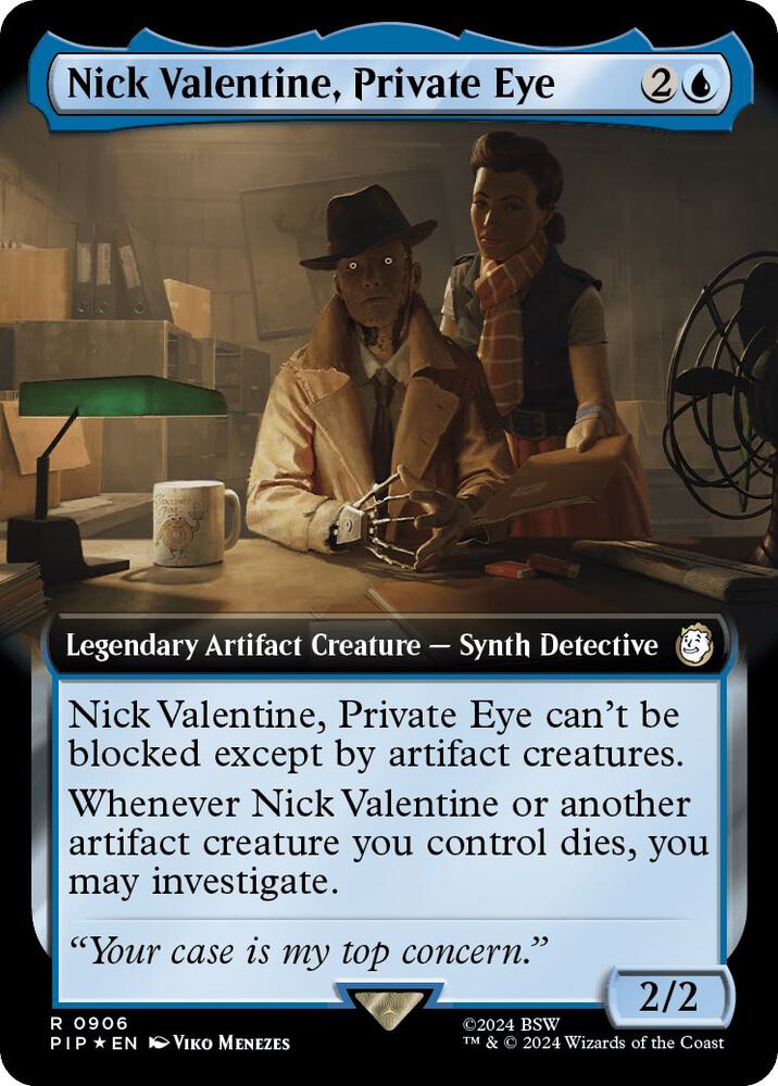 Nick Valentine Private Eye Extended Art Surge Foil (Universes Beyond: Fallout)  - Foil